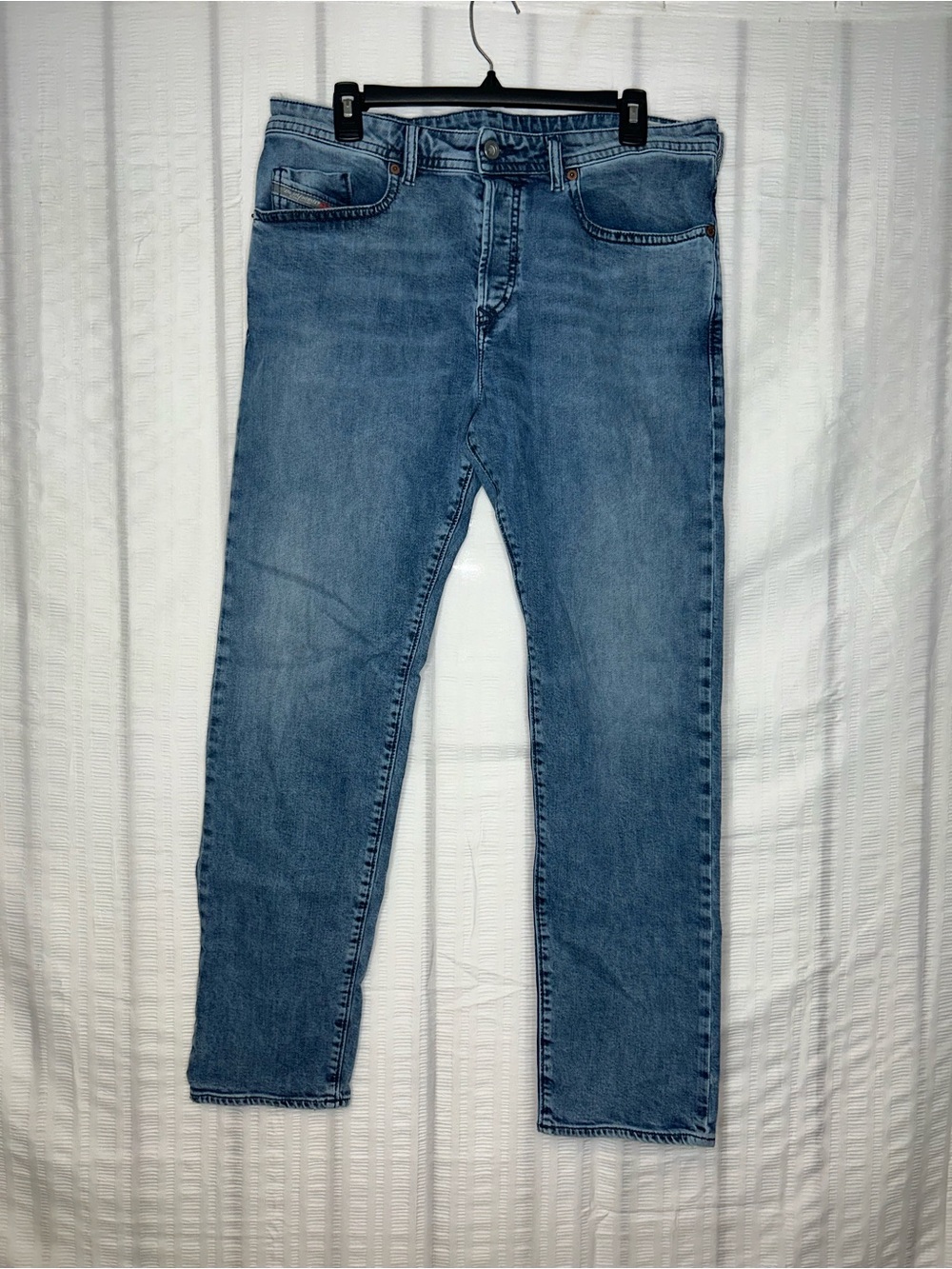 Diesel Buster Jeans Mens 34x30 Blue Slim Tapered Stretch Medium Wash Denim EUC